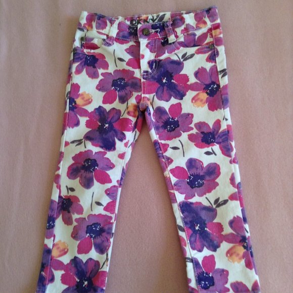 DKNY Rockers Girls' Floral Jeans, Sz. 6 - Picture 1 of 10